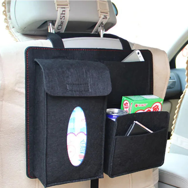 Car Storage Bag Trunk Organizer Box Felt Cloth Storage Box Auto Cargo Container Bags Multi-Pocket Tidying Bags Car Accessories