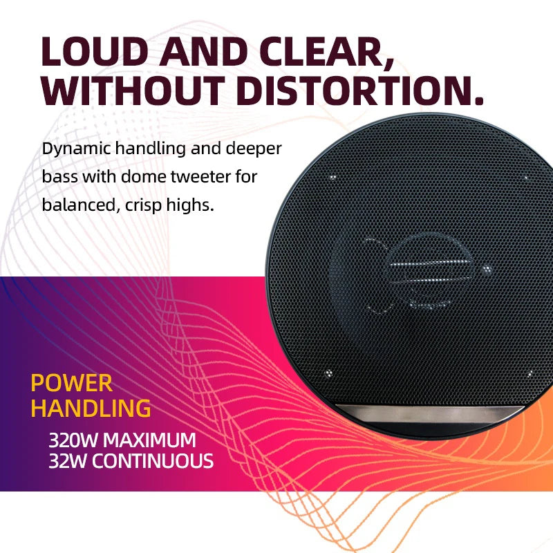 2pcs 6 Inch 320W 3 Way Universal Car Coaxial Car Music Stereo Full Range Hi-Fi for Car Truck Door Speakers Surround Sound System