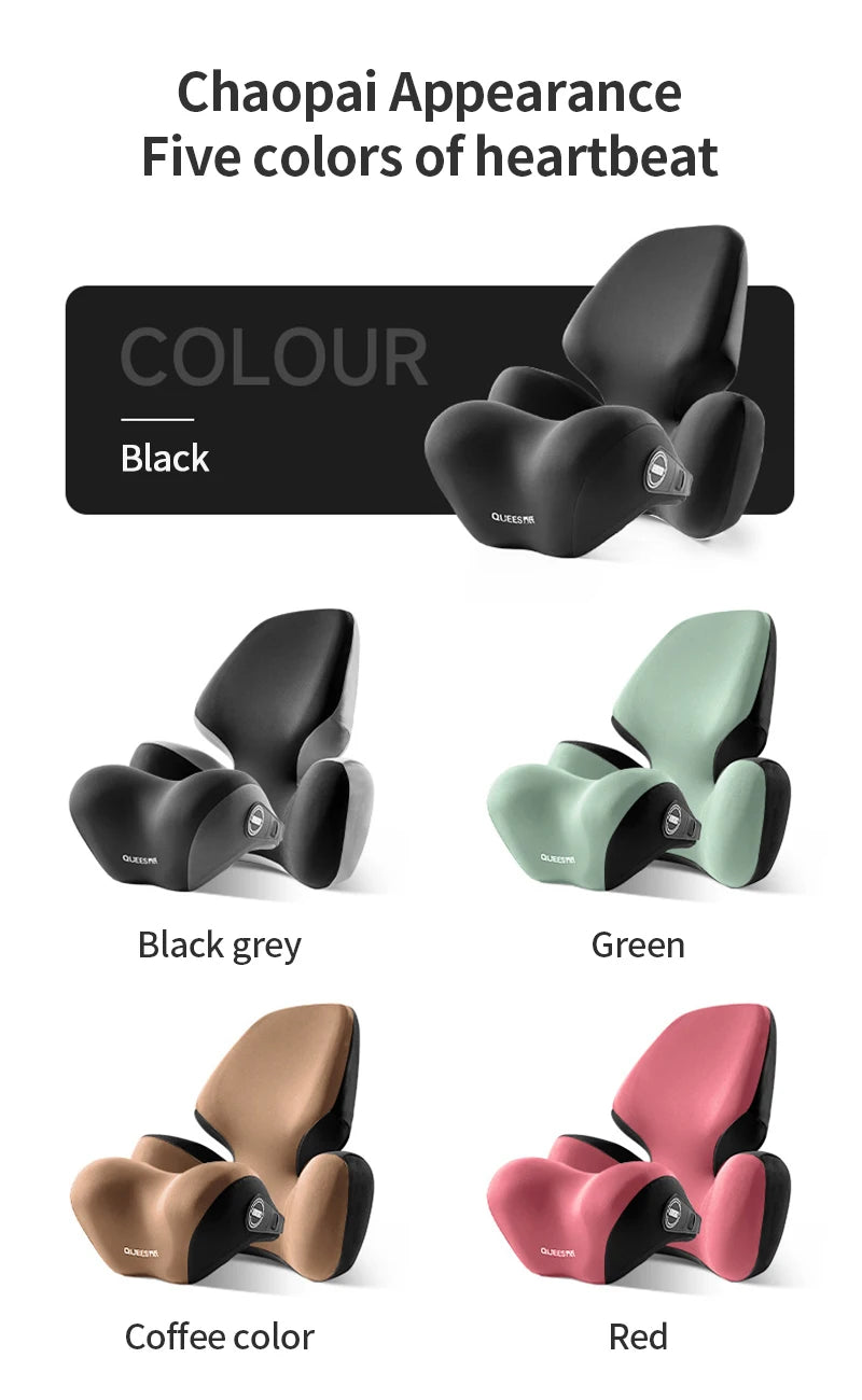 Update Car Lumbar Support Pillow Auto Neck Pillow Waist Support Removable Washable Backrest Universal Vehicle Cushion