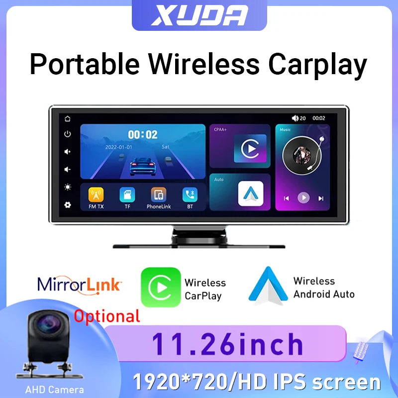 11.26 inch IPS Touch Screen CarPlay Radio Multimedia Video Player Portable Wireless Carplay MP5 Player For Apple Or Android Auto