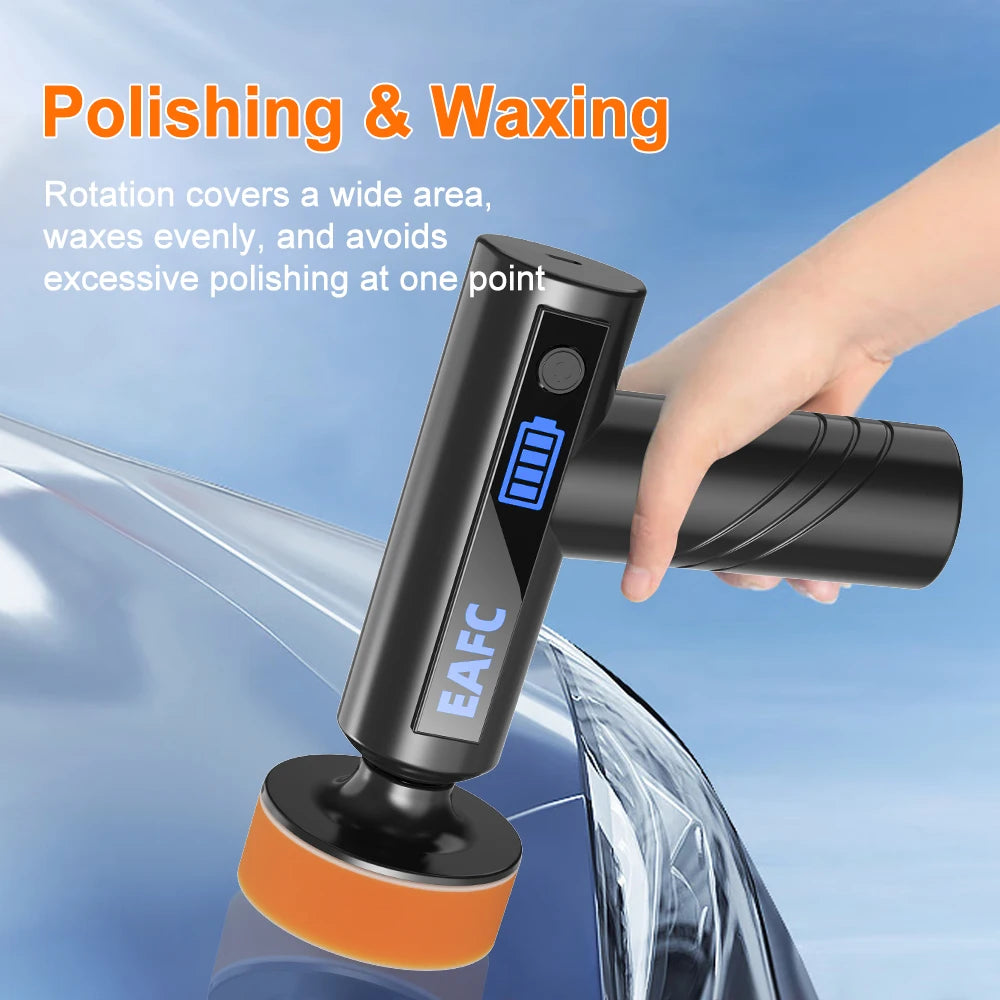 EAFC Car Polisher Handheld Wireless Polisher Car Polishing Waxing Machine Power Tool for Car Body Cleanig Waxing Repair