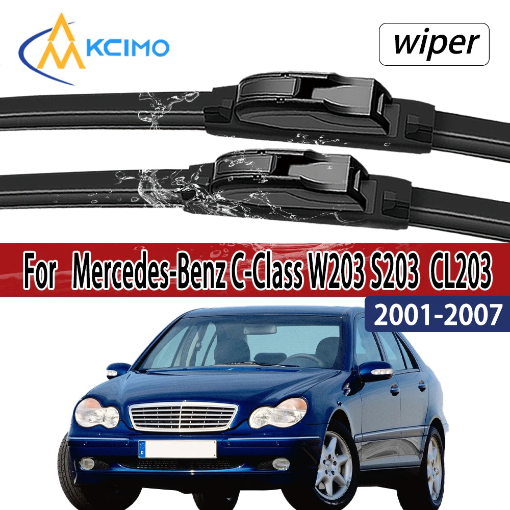 For  Mercedes-Benz C-Class W203 S203  CL203  2001-2007  Front Windshield Wiper Blades 2pcs Windscreen Window Accessories