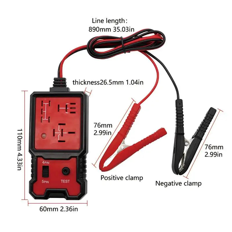 12V/24V Electronic Car Relay Tester Auto Vehicle Battery Fast Check Detector Meter Automobile LED Indicator Test Checker Tool