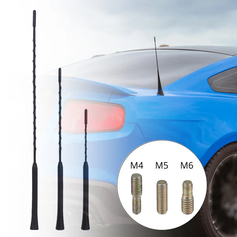 9 "11" 16" Car Antenna With M4 M5 M6 Screw Car Signal Reception AM FM Radio Amplifier Booster Universal Antena Booster