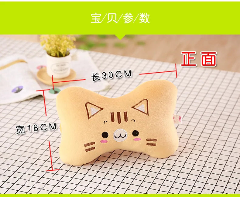 Car Neck Pillow Anime Cartoon Cute Animal Travel Pillow Auto Seat Cushion Cover Neck Support Headrest Interior Accessories