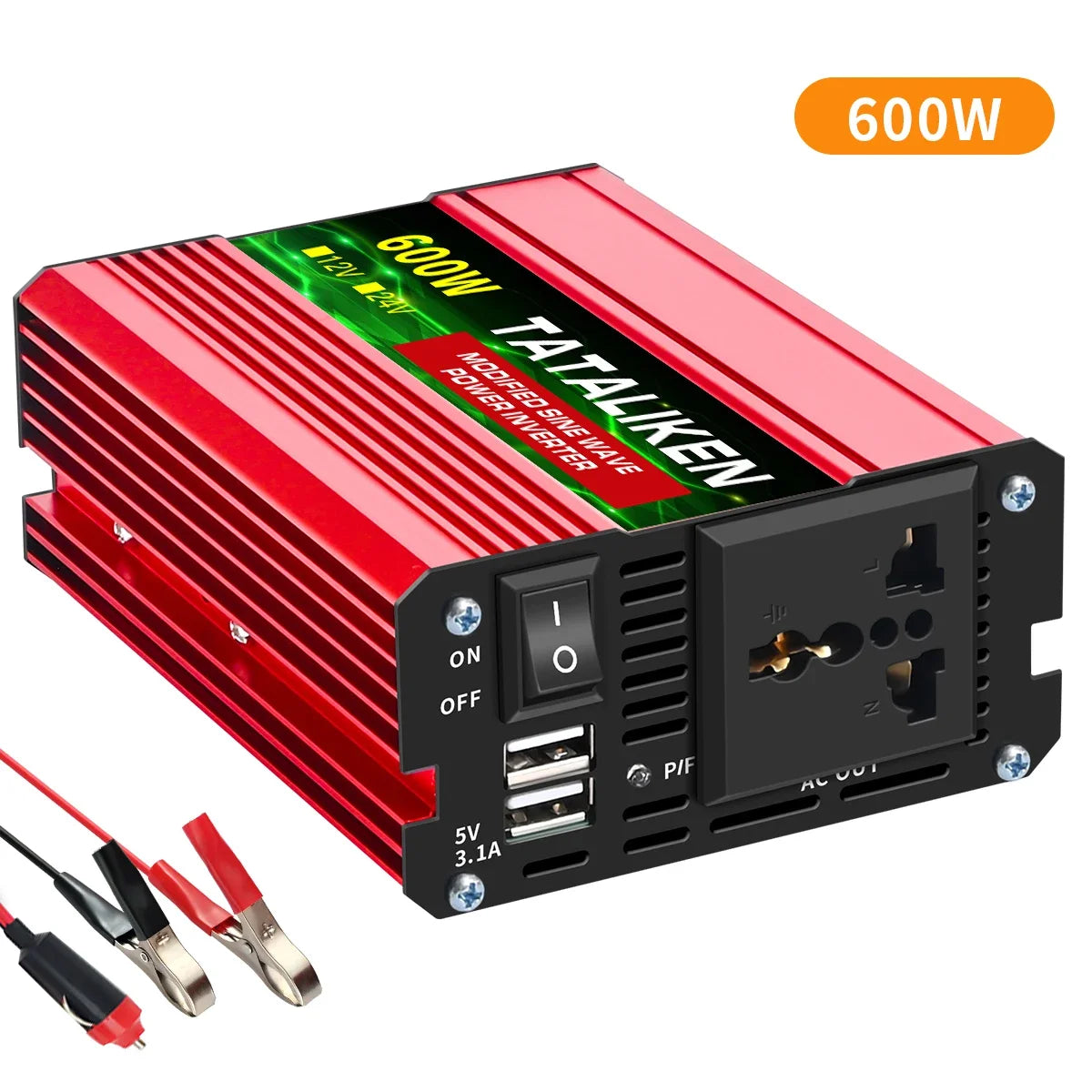 Modified Sine Wave  with voltage display 600W 1500W 2600W 3000W  power inverter  inverter 12v 220v