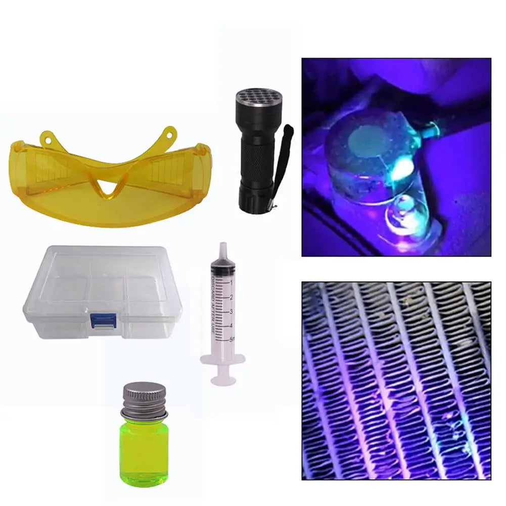 Auto UV Dye air conditioning leak Test Repair Fluorescent Tools kit Car Detection Repair R134a Refrigerant Gas A/C tools