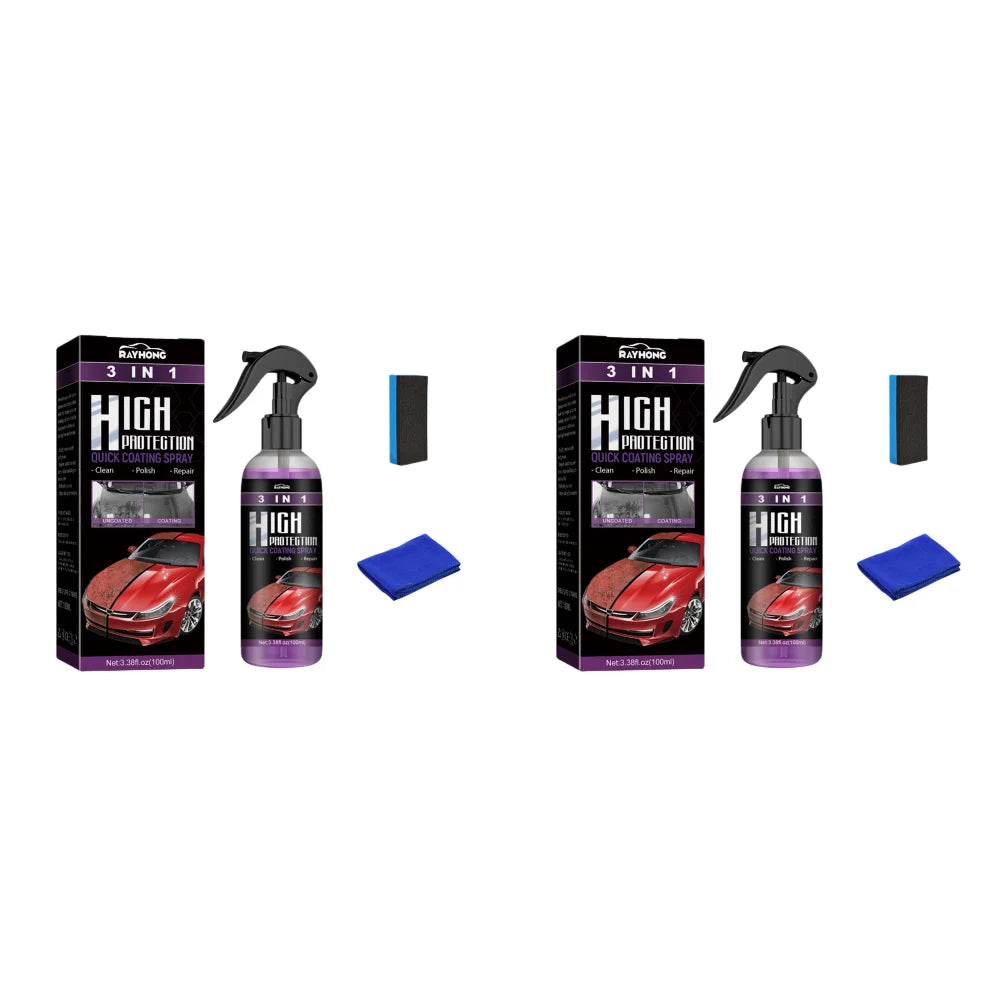 3 In 1 High Protection Quick Ceramic Coating Spray Powerful Auto Nano Spray Car Wax Polishing Spray Scratch Remover Car Products