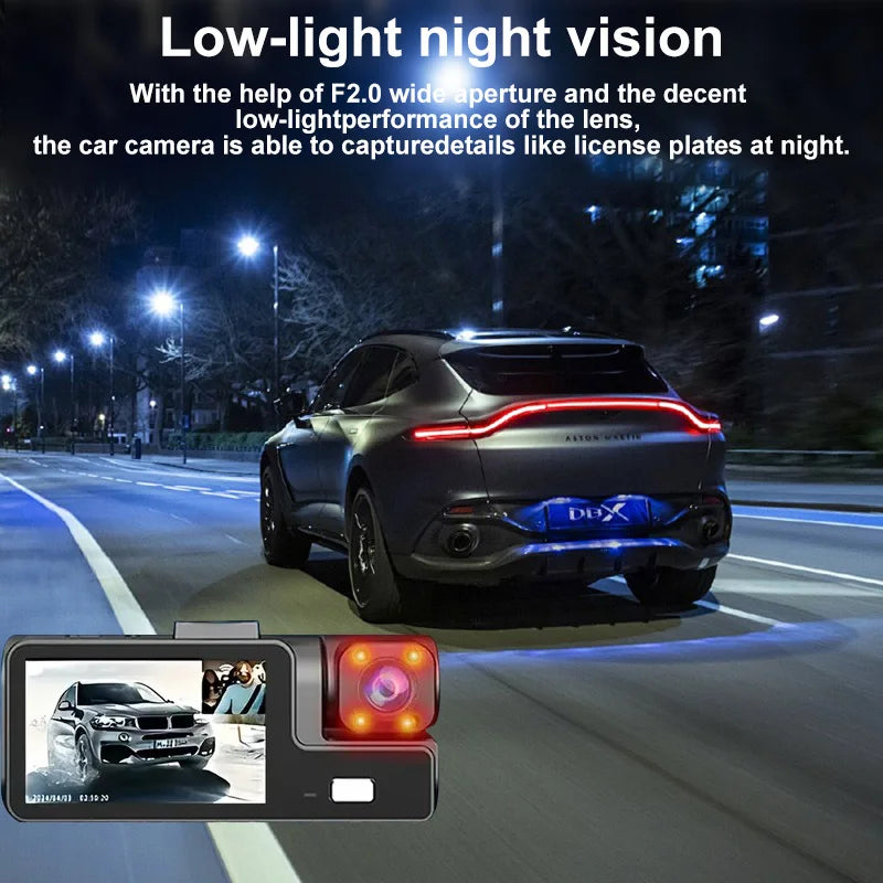 WIFI 3 Camera Car DVR Mini 1080P Inside Vehicle Dash Cam Three Channel DVRs Recorder Video Registrator Mini Dashcam Camcorder