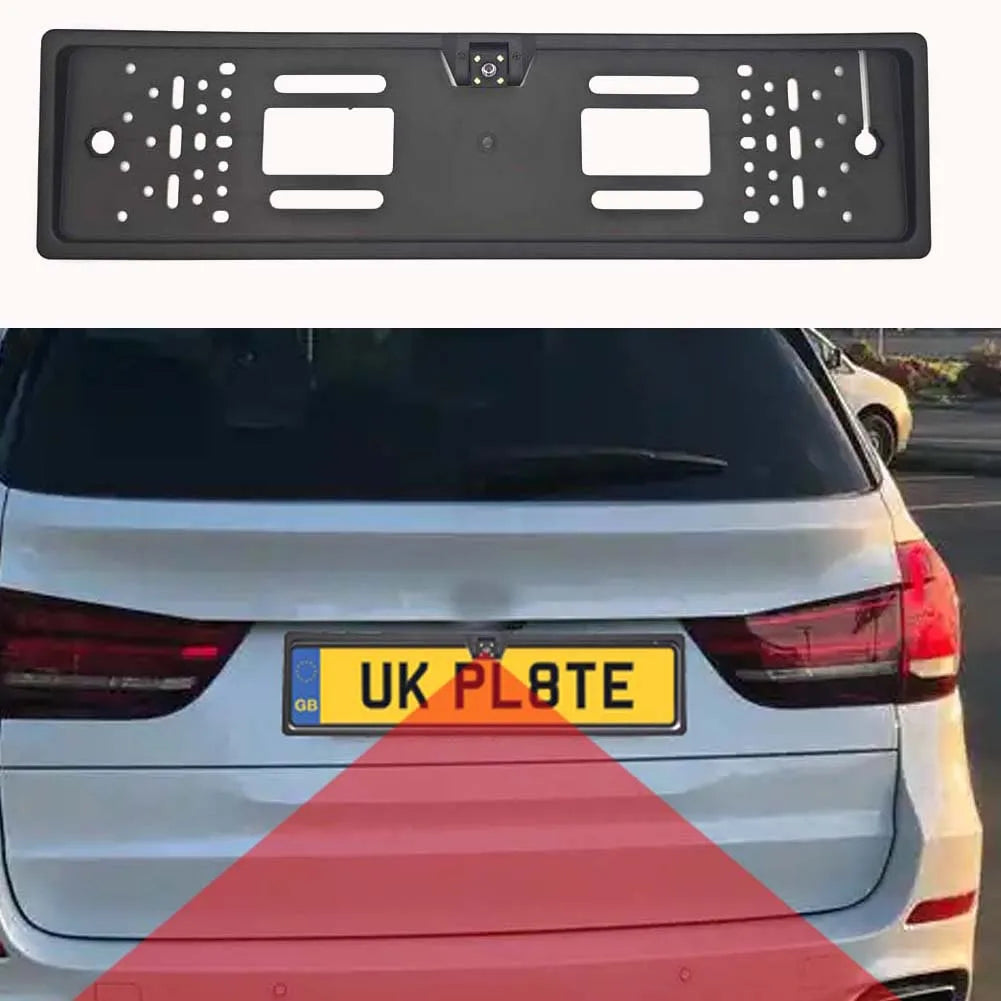 4/8/12LED  European License Plate Rearview Camera Frame Reverse Backup Camera Night Vision for Truck Car SUV, Camper Pickup