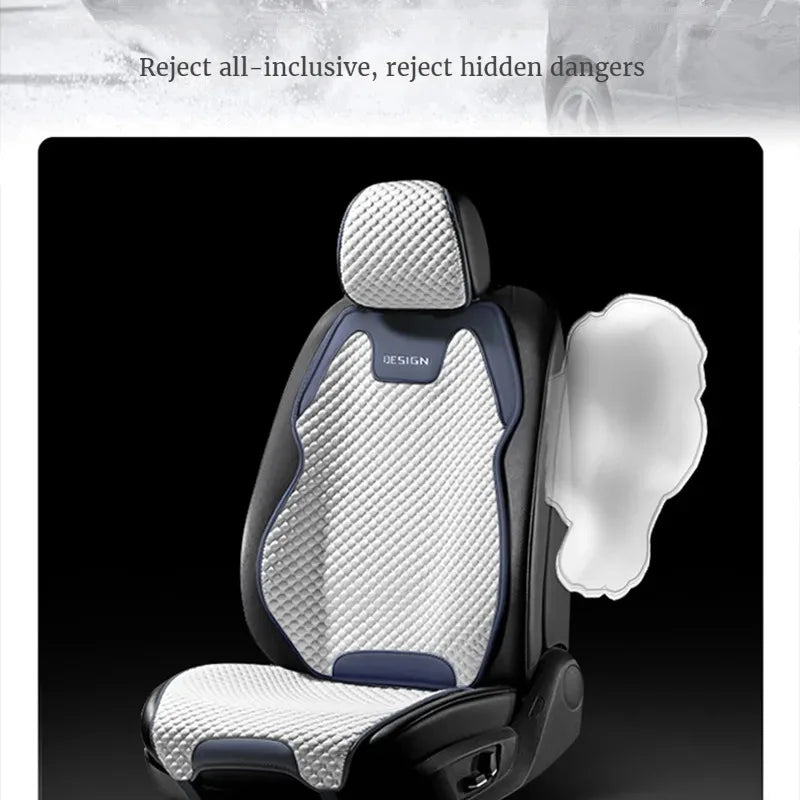 Ice Silk Car Seat Cushion Ventilation Comfortable, Durable Four Seasons Universal Split Single Car Front Seat Cover