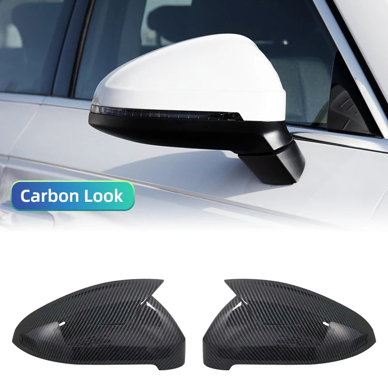 For Audi A4 A5 B9 Side Mirror Caps (Black Look) 2017 2018 2019 2020 2021 2022 S4 S5 RS5 allroad Quattro replace Covers ABT style