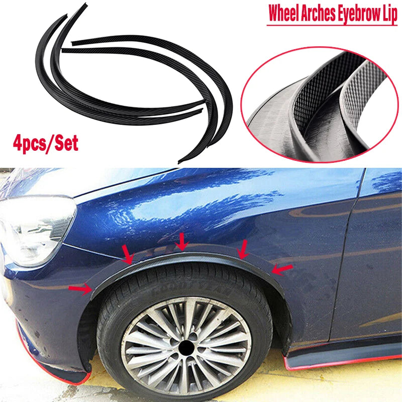 Universal 4PCS Car Truck Body Fender Flares 73cm Rubber Wheel Arches Eyebrow Lip Anti-scratch Strip Sticker Mud Flaps Guard Trim