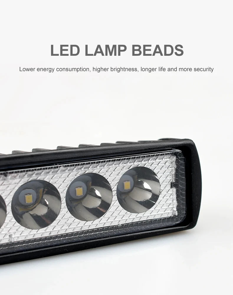 6 LED Car Work Light High Bright Spotlight Universal Offroad Automobile Truck Driving Fog Headlights DRL Driving Lamp 12V