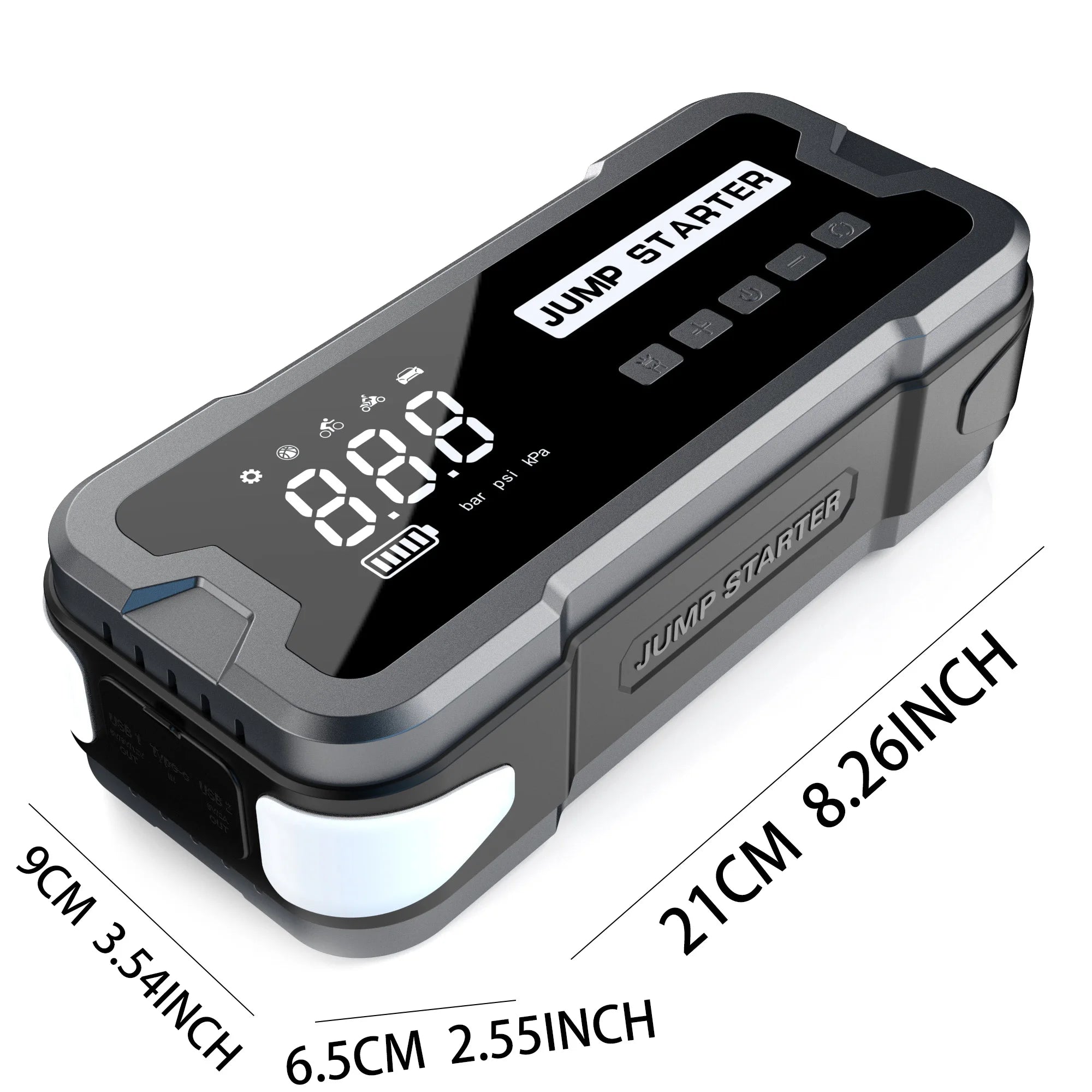 Roadjoy Car Jump  Starter with Air Compressor 150PSI 7000A Portable Car Starter Battery Pack (Full Gasoline/10.0L Diesel)