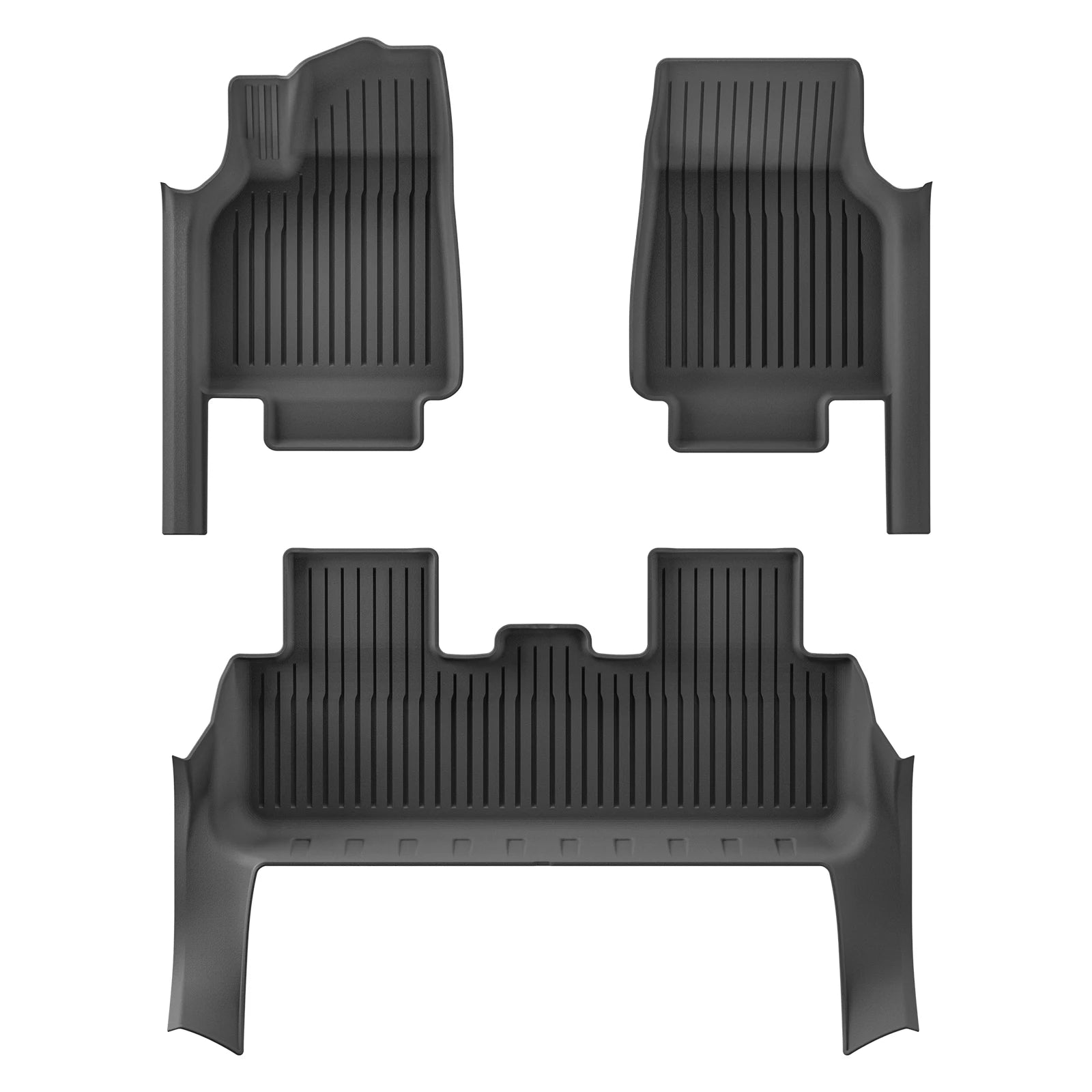 LUCKEASY for Tesla Model Y 5seats Launch 2025 2026 Juniper LHD Car Floor Mats TPE Foot Mat With Door Sill Protective Cover Black