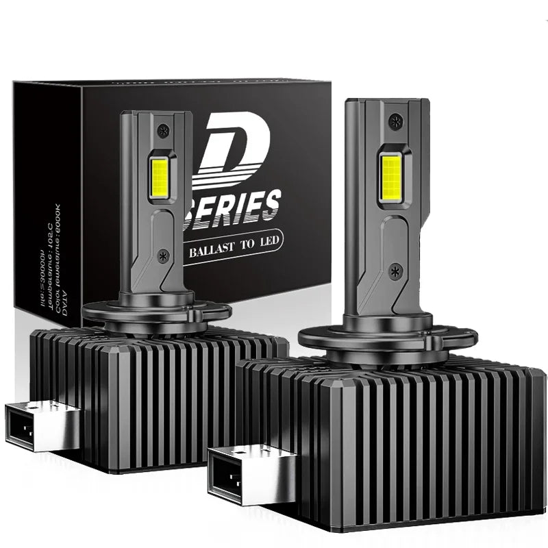 2PCS D1S D3S D8S LED Headlights HID 35W Universal Car Light D2S D4S Turbo LED 30000LM Two-sided CSP Chip 6000K Plug&Play 12V 24V