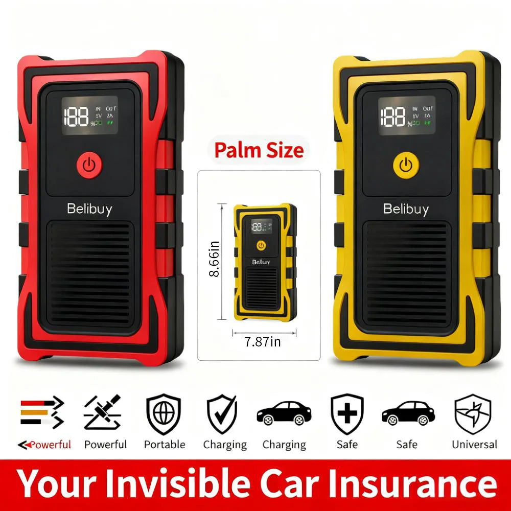 2000A Car Jump Starter, Power Bank and Emergency LED Light for All Diesel/Gasoline Cars 12V with Digital Display