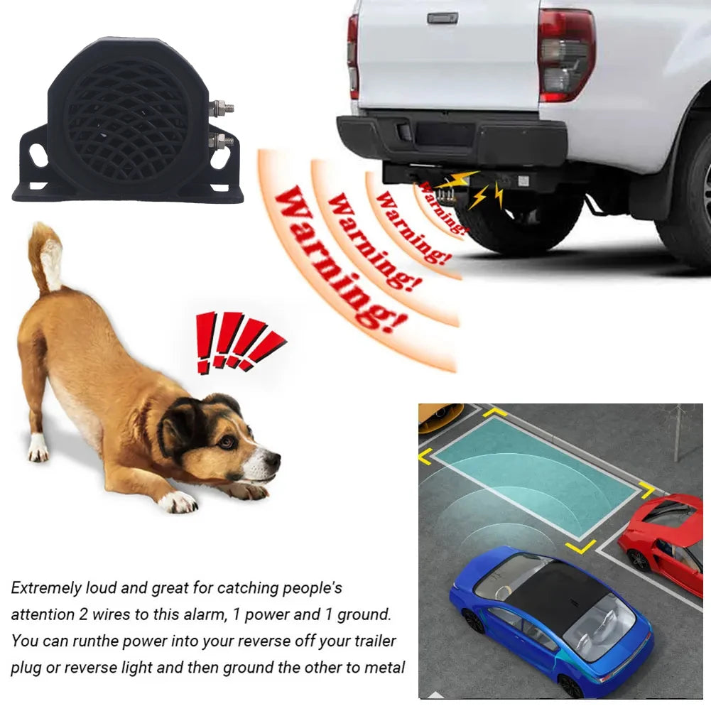 12-24V Sound Warning Alarm 105dB Reversing Horn IPX6 Waterproof Backup Truck Alarm for Vehicle Reversing Reminder