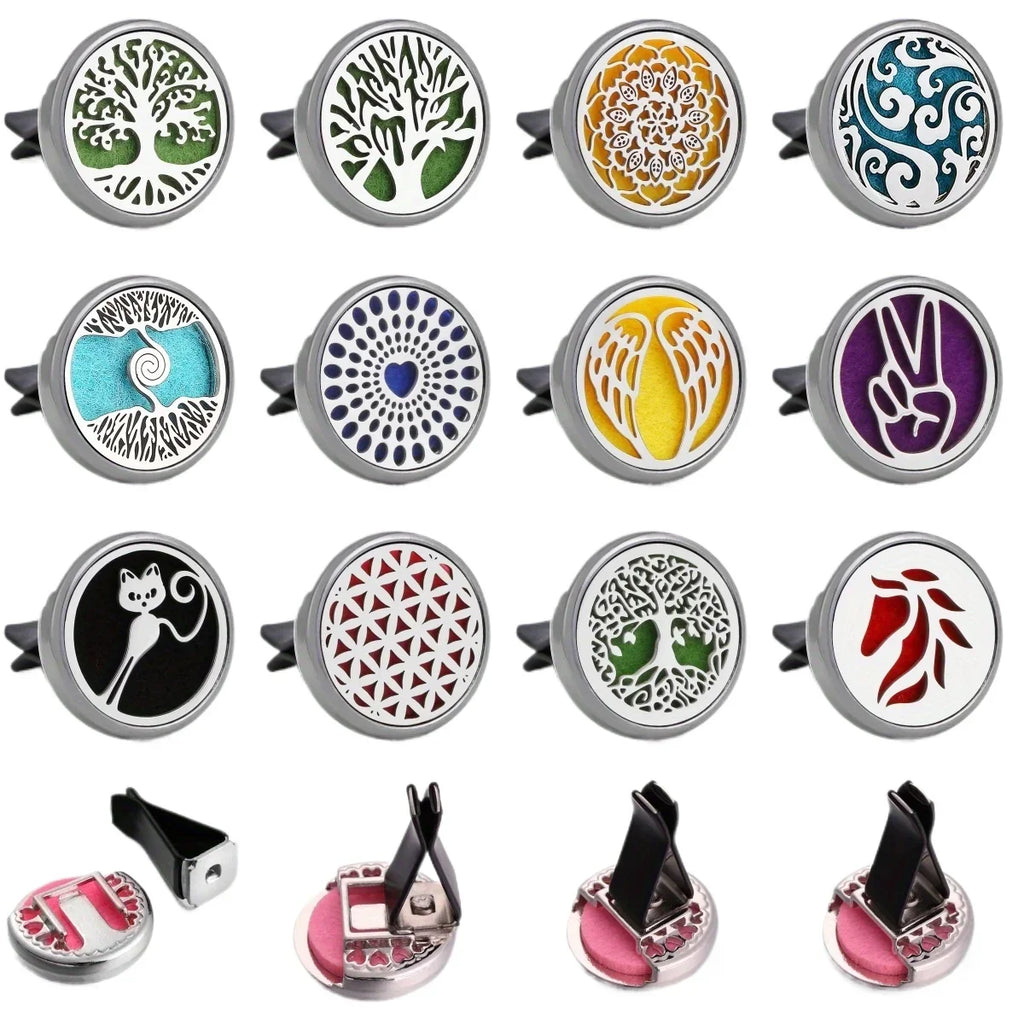 1PC Refillable Car Air Freshener Perfume Diffuser Clip with 10pcs Pads Auto Vent Interior Aromatherapy Diffuser