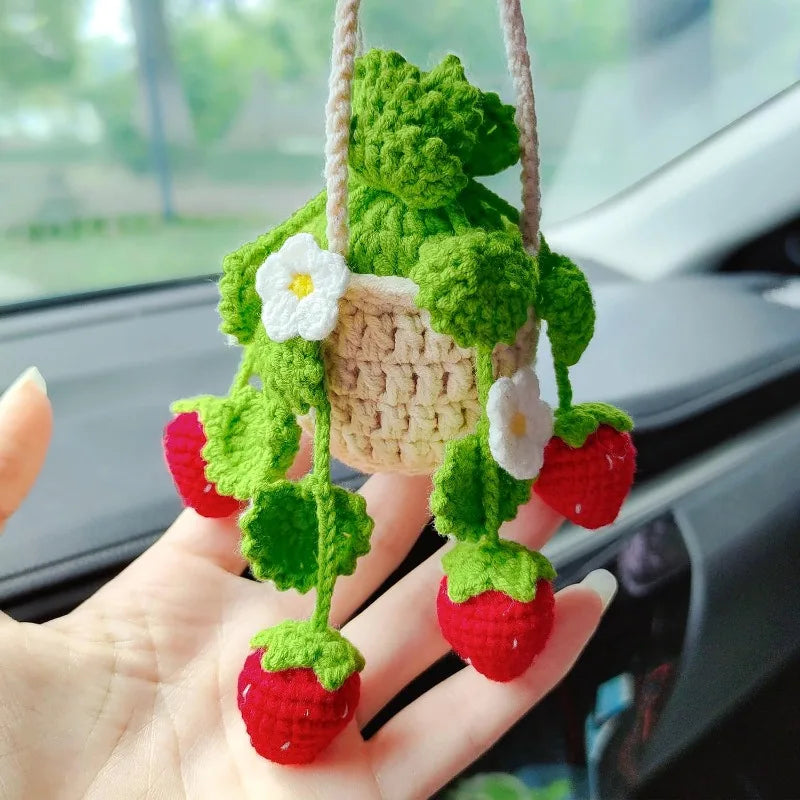 Hot selling car plant ornaments, car decorations, rearview mirror pendants, creative woolen accessories inside the car