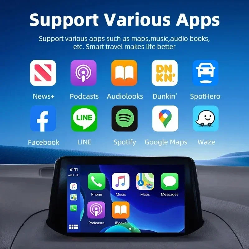 NEW Wireless CarPlay Android Auto Wireless Adapter SmartMini Box Plug And Play WiFi Fast Connect OTA Update Universal For Toyota