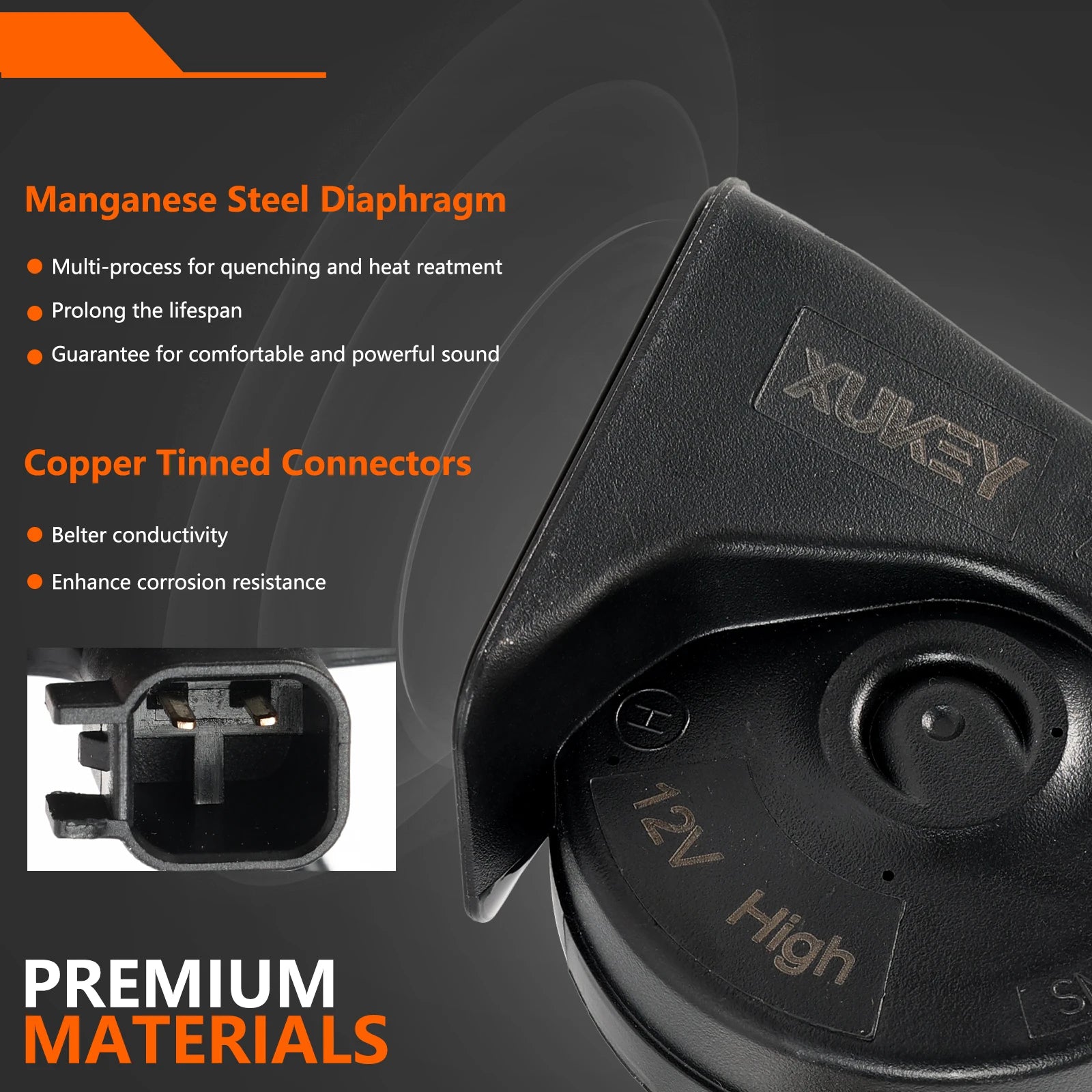 Pair of 12V 120db Twin Tone Snail Horn For Ford Fiesta Focus Fusion Mondeo Crown Victoria Mustang EcoSport Espace Explorer Edge