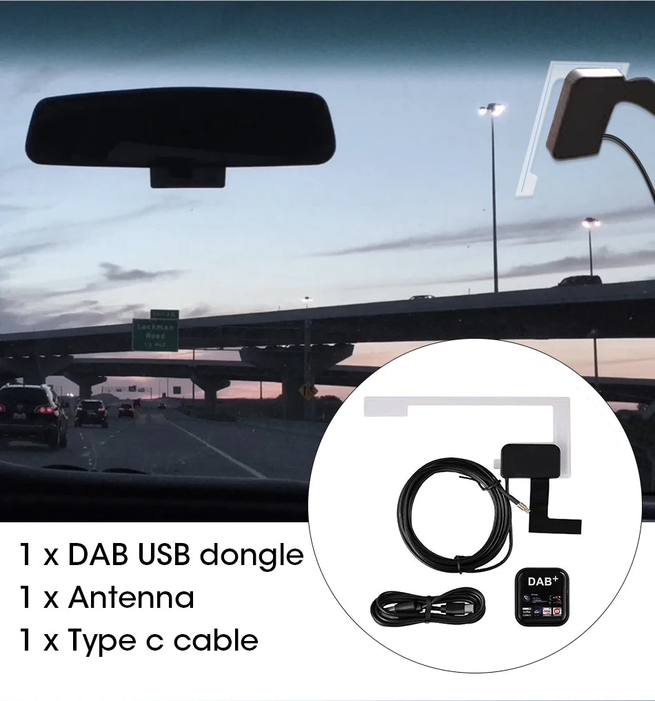 Srnubi DAB/DAB+ Antenna With USB Adapter Universal Android Car Radio GPS Stereo Receiver Europe DAB DAB+ Signal Head Unit Player