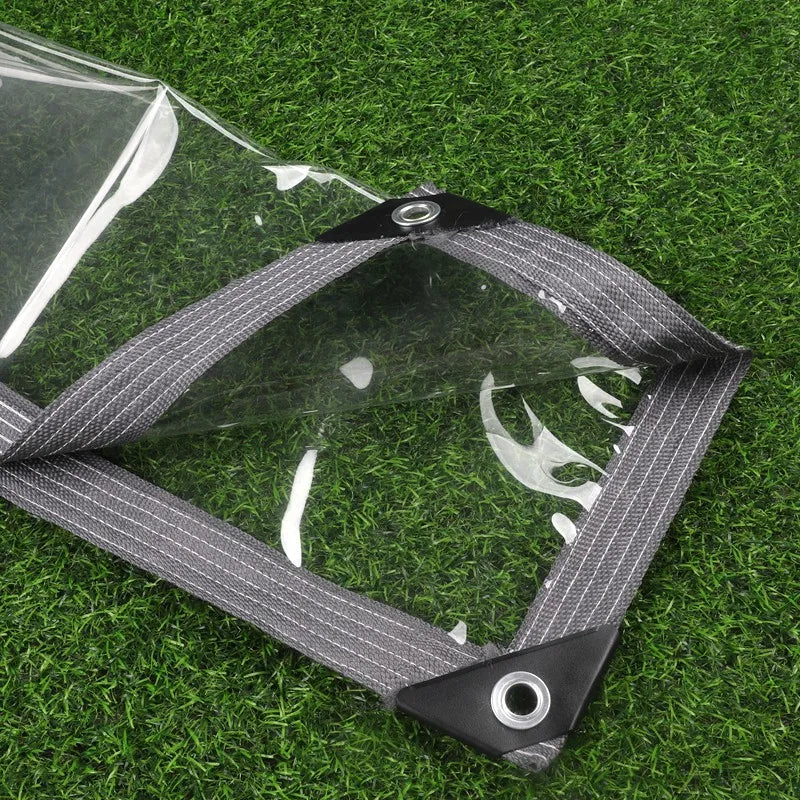 99.9% Transparent PVC Tarpaulin Balcony Gazebo Windproof Waterproof Fence Screen Rainproof Cloth Clear Tarp Cover