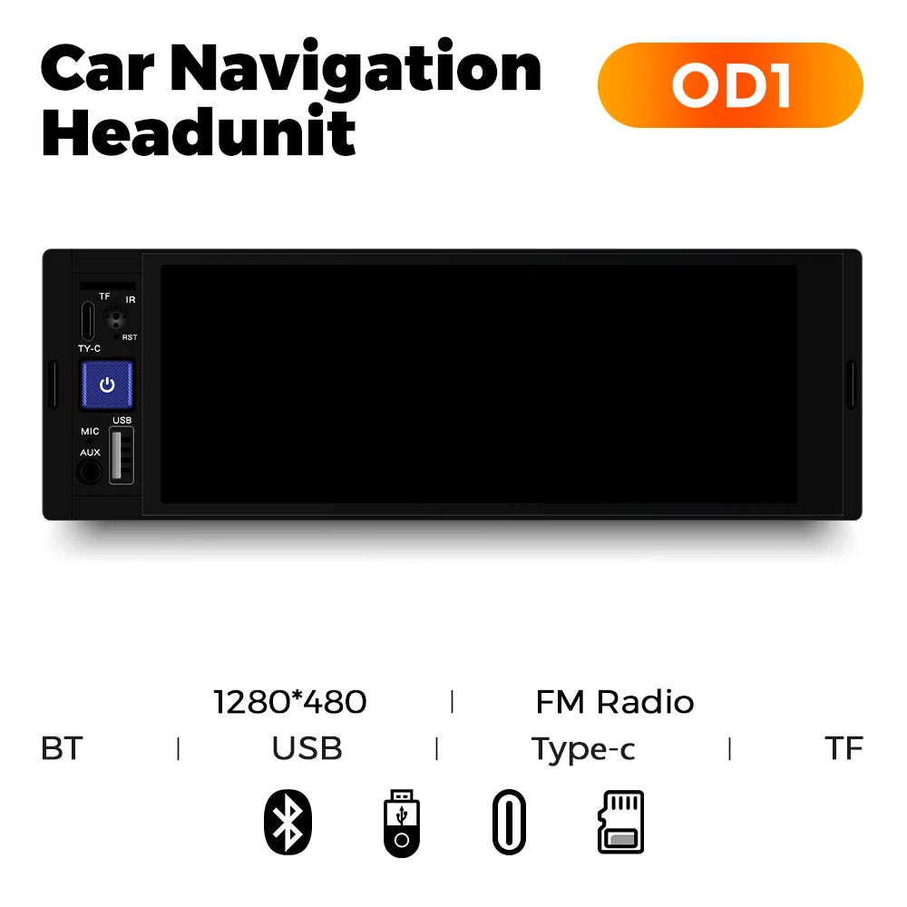 MEKEDE 6.86 Inch 1Din Carplay Android Auto Car Radio Multimedia Video MP5 Player With BT FM Stereo USB Type-C Plug Autoradio