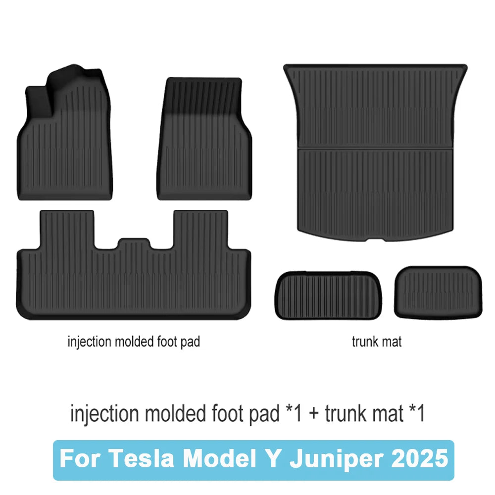Car Trunk Mat For New Tesla Model Y 2025 Juniper TPE Floor Mats & Cargo Liner All Weather Trunk Mats Floor Liner Backrest Mats