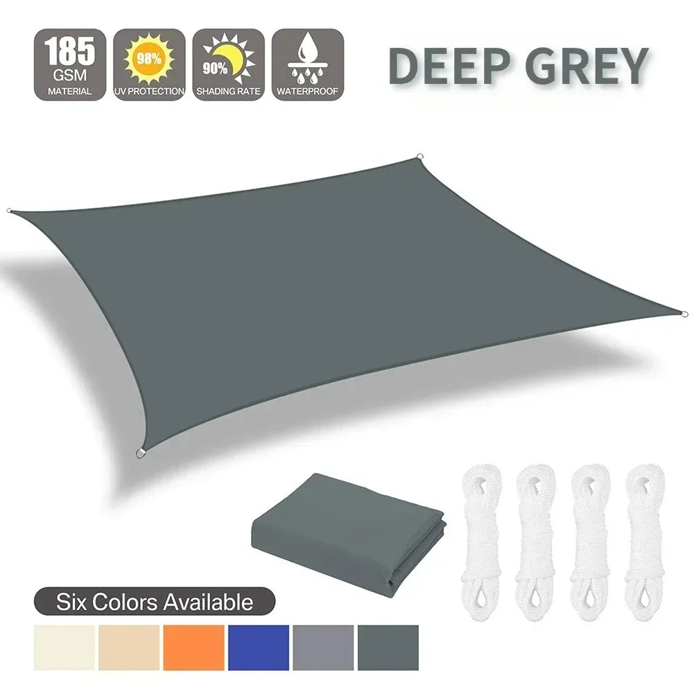 2x3/3x4/4x5/5x6M Sun Shade Sail Waterproof Outdoor Square Rectangle Garden Patio UV Block Party Canopy Pool Camp Awning Shelter