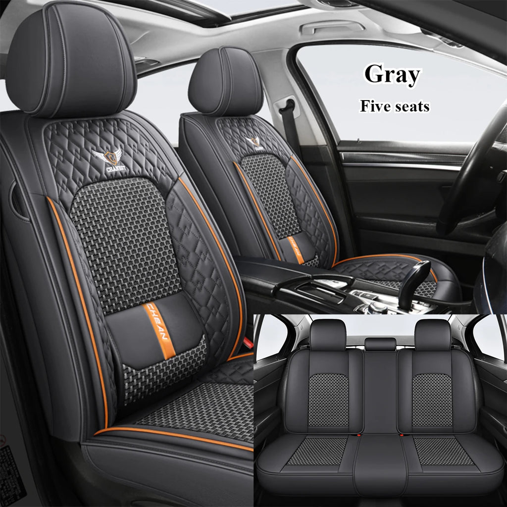 Ergonomic Car Seat Cushion – Nappa Leather & Ice Silk, High-Resilience Sponge, All-Season Comfort for Most Vehicles