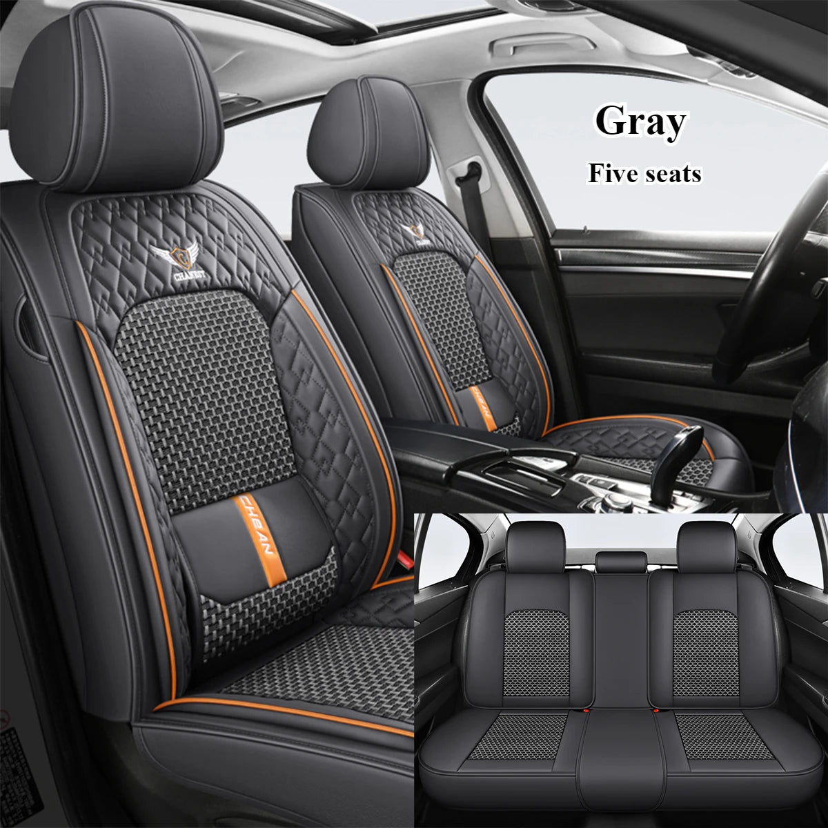 Ergonomic Car Seat Cushion – Nappa Leather & Ice Silk, High-Resilience Sponge, All-Season Comfort for Most Vehicles