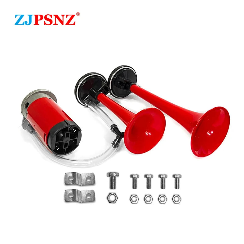DC12/24V Dual Tone Air Horn Sets Trumpet With Compressor Speaker Powerful Durable 135dB Super Loud For Motorcycle Car Boat Truck