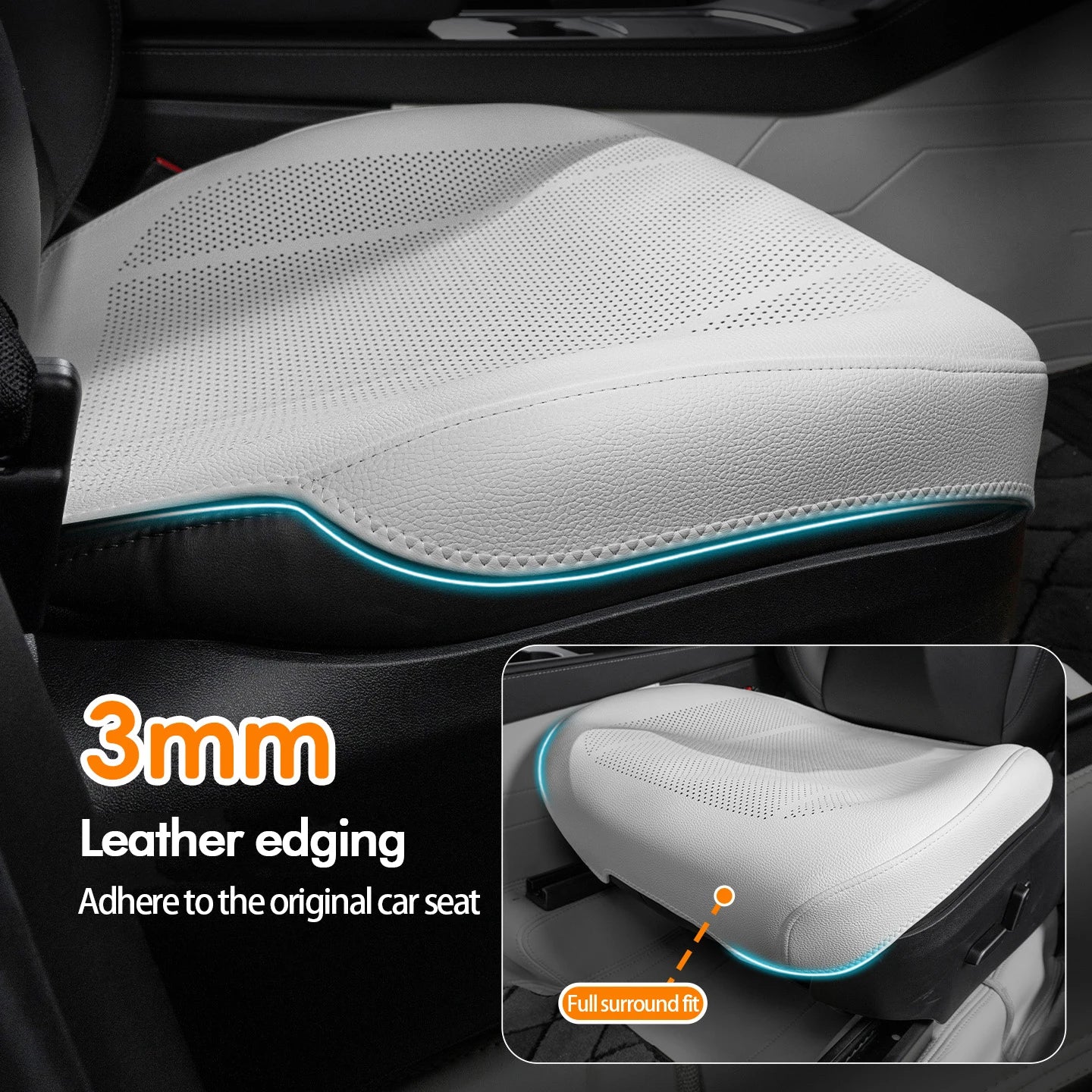 For Tesla Car Seat Cover Full Surround Protective Covers Breathable Sweatproof Four Seasons Nappa Leather Seat Cushion