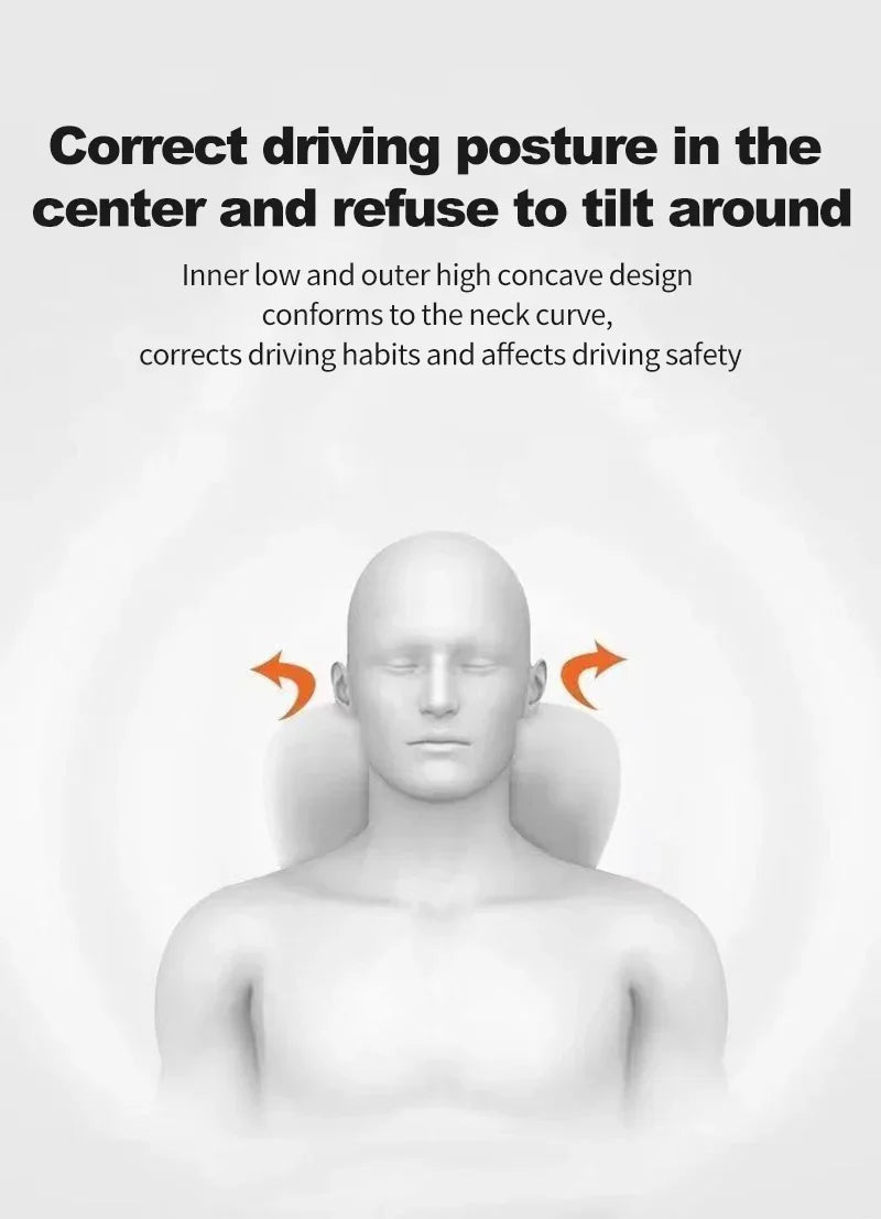 Car Memory Foam Neck Pillow Ergonomic Support for Lumbar Backrest and Headrest Cushion All Season Use