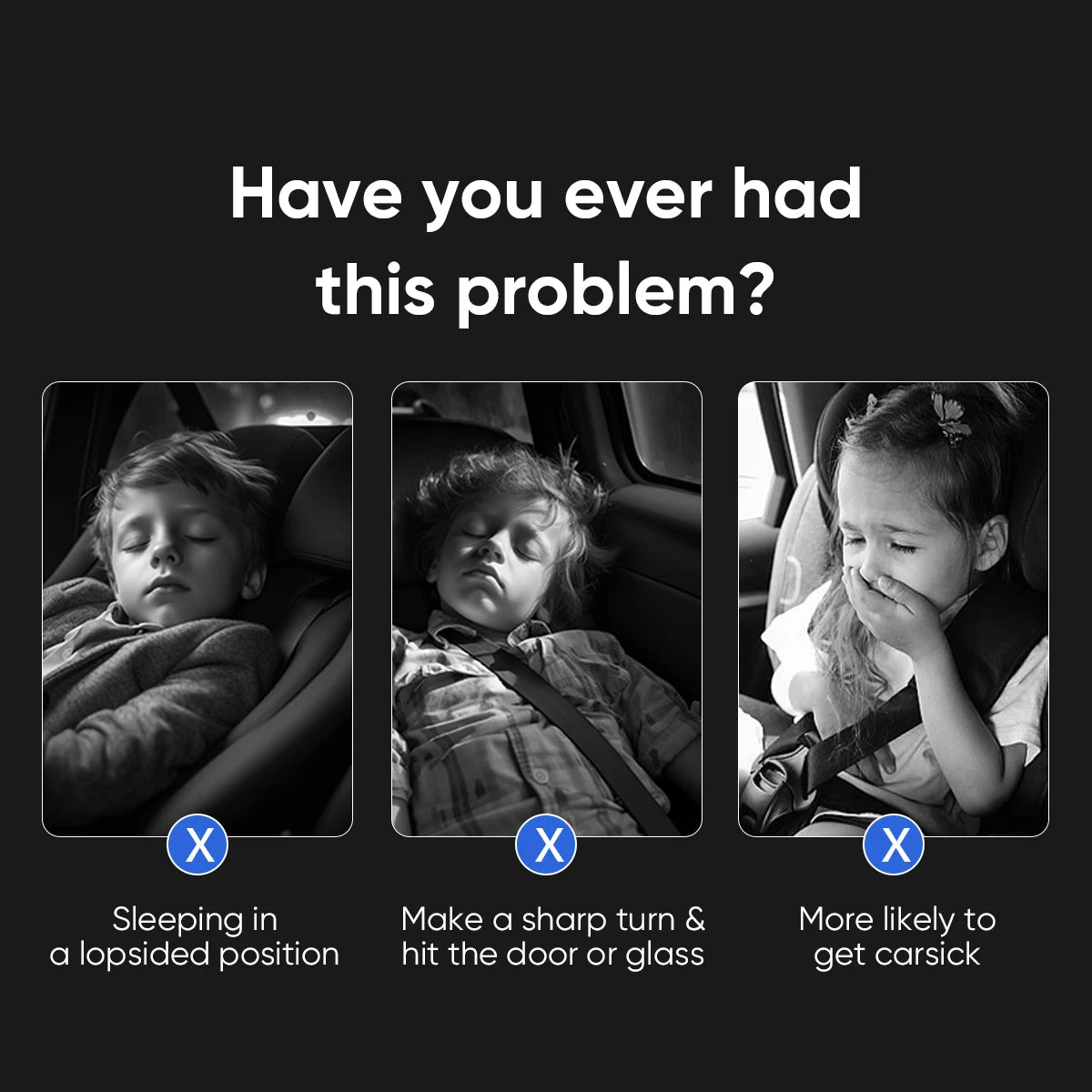 Ergonomic 360° Adjustable Auto Cervical Pillow with Memory Foam & Side Pads One-Click Sleep Headrest for Car Travel BMW Benz