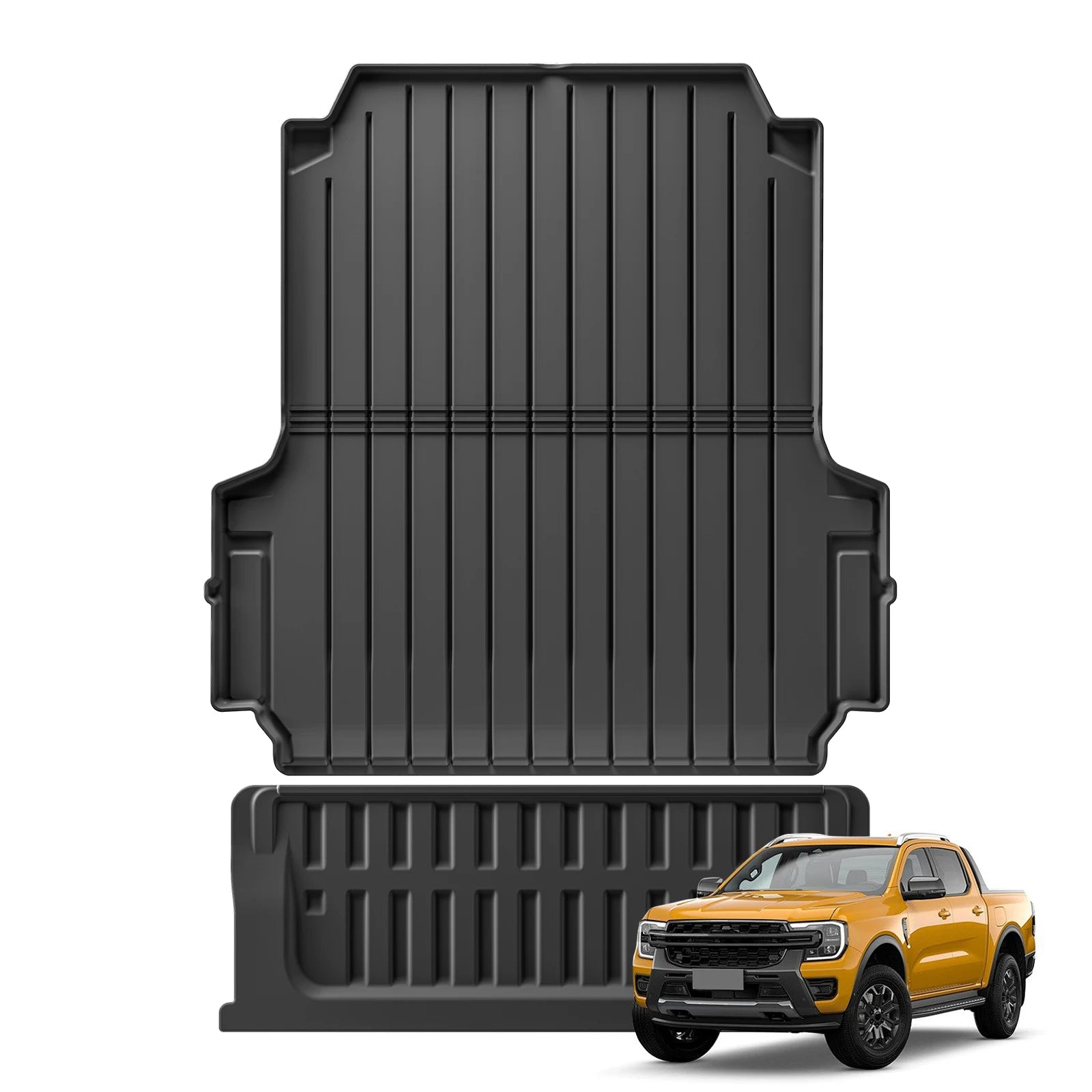 for Ford Ranger 2024 2025 US Version fit 5FT 59.6Bed Car Truck Bed Mat Liner Trunk Bed Liner Black TPE 3D Floor mats