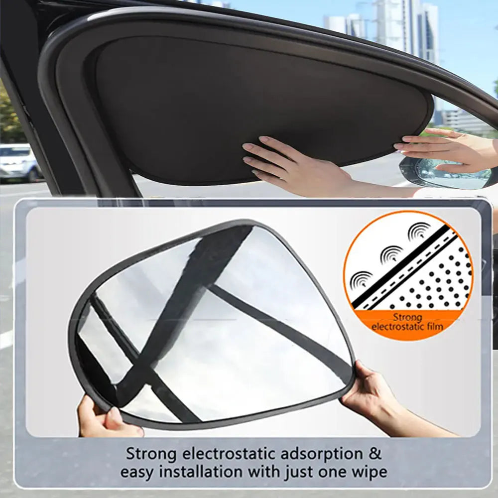New Electrostatic Sun Visor for Car Side Window 4-Layer Sun Shade Curtains Anti-Glare UV-Blocker Auto Internal Blocker 99.9% UV