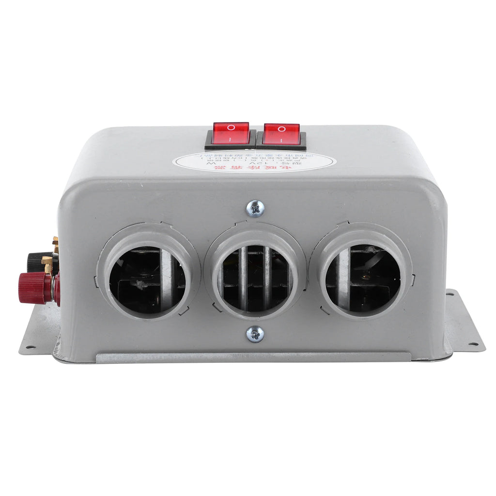 12V Compact Car Heater 3 Hole 600W‑800W Winter Fast Heating Warmer Frost Removing Low Noise