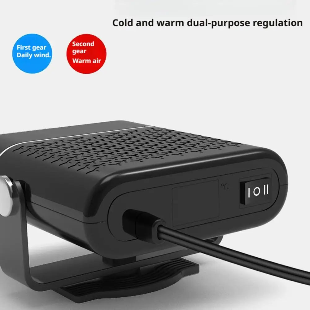 12V 120W Portable Car Heater Fast Heating & Cooling Fan 360° Rotation Defogger/Defroster Cigarette Lighter Plug-in