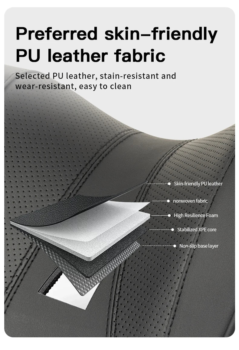 Leather Car Seat Headrest Cushion Multi-Function Memory Foam Car Neck Pillow Adjustable Car Headrest Pillow Auto Accessories