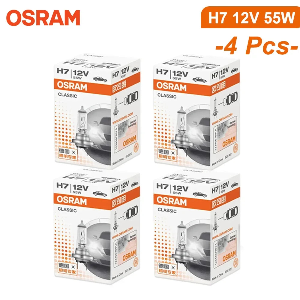 OSRAM CLASSIC 64210 H7 12V 55W PX26d Standard Hi/lo Beam Car Lamp 3200K White Halogen Light Car Headlight Bulb