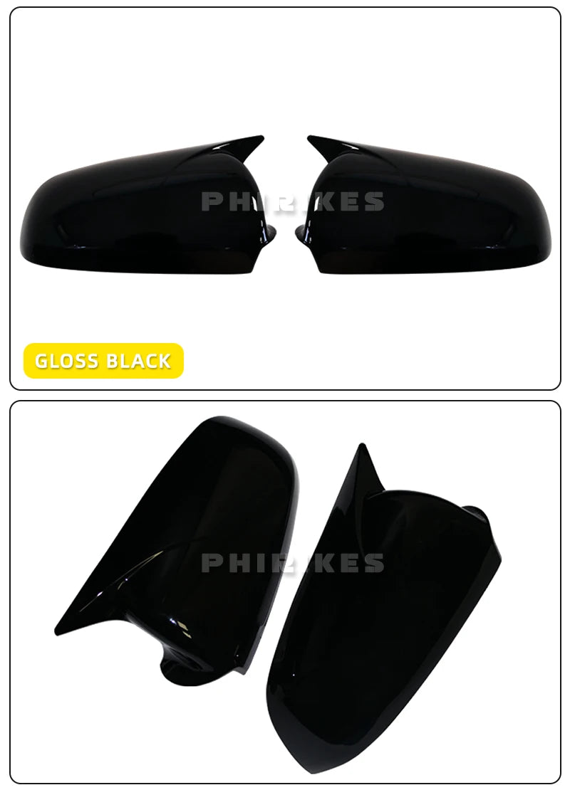 2PCS Black Side Wing Mirror Caps for Audi A3 S3 8P 05-08 A4 S4 B6 B7 8E 8H A6 S6 C6 4F Sticking Mirror Shell Covers