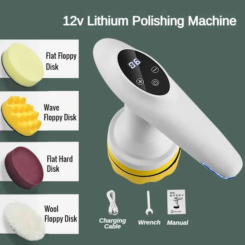 EAFC 2500-6000 RPM Cordless Car Polisher 12V Wireless Car Beauty Waxing Auto Paint Care Furniture Polishing Machine Auto