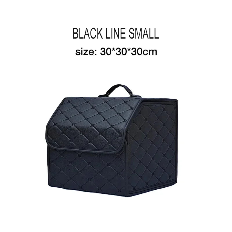 Car Trunk Organizer Box Large Capacity Auto Multiuse Tools Storage Bag Stowing Tidying Leather Folding for Emergency