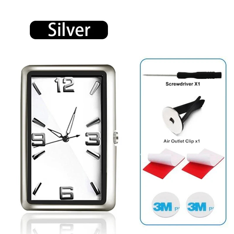 Auto Fashion Car Air Conditioning Vent Electronic Quartz Clock Square Vertical Car Clock Car Luminous Electronic Clock