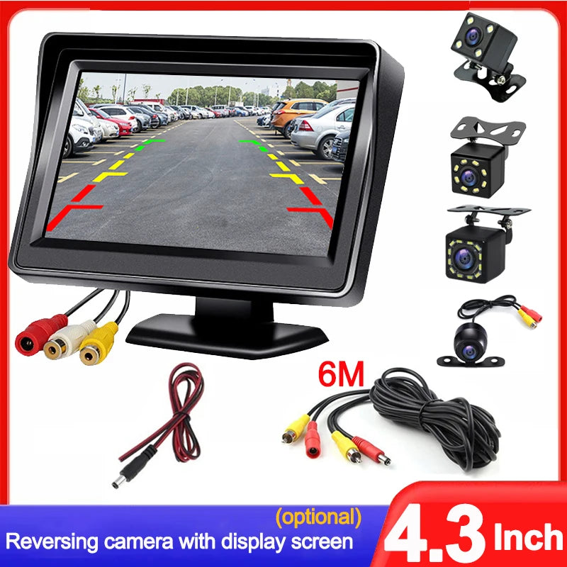 Easy Installation 4.3Inch or Rear View Camera Monitor Screen Reversing Camera for Car Parking Parking System Camera for Vehicle