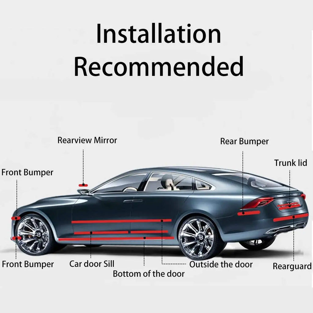 Carbon Fiber Car Door Edge Bumper Protector 3D Sticker Tape Wrap Transparent Anti-Scratch Film Vehicle Protect  Waterproof Body